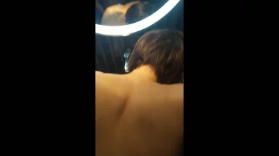 镜子前后入短发骚货
